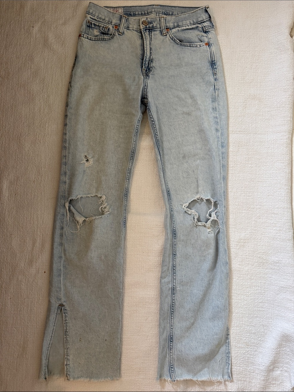 GAP Light Blue Distressed Straight Jeans
